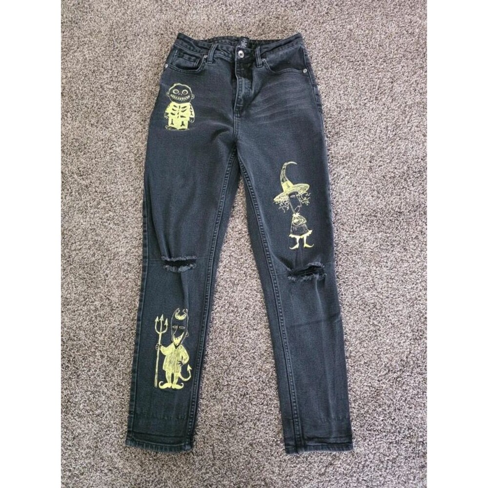 Disney Her Universe Nightmare Before Christmas Jeans Womens Size 5 Black Goth EU